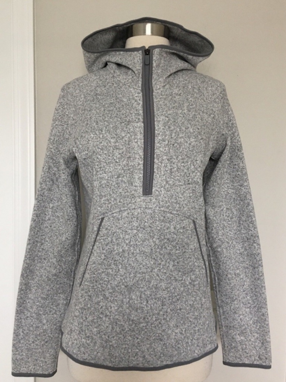 lululemon athletica Gray Half-Zip Fleece Pullover Hoodie
